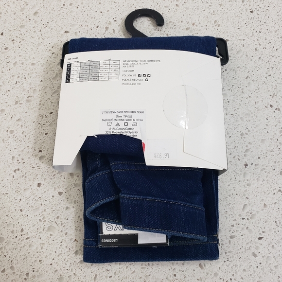 Hue XS denim leggings capri crop pants - Picture 2 of 3